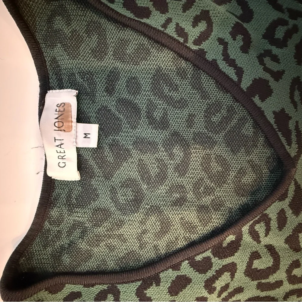 Great Jones Forest Leopard Knit Dress- Size M - Picture 2 of 7